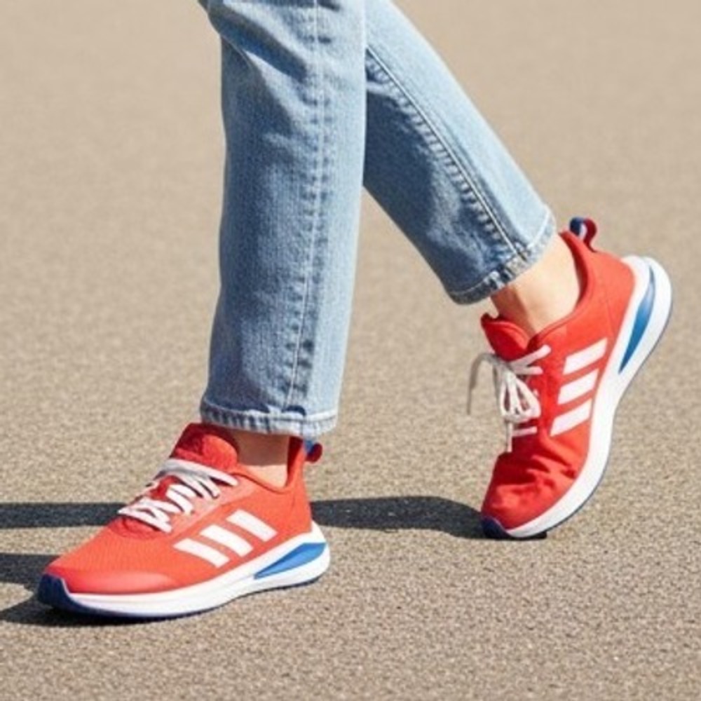 Adidas FortaRun 2020 Red Three Stripe Running Shoes Women's Size 8 = Mens 6 1/2